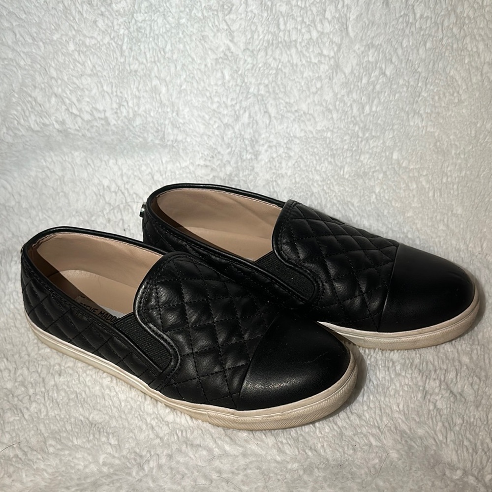 Steve Madden Black Quilted Slip-On Sneakers